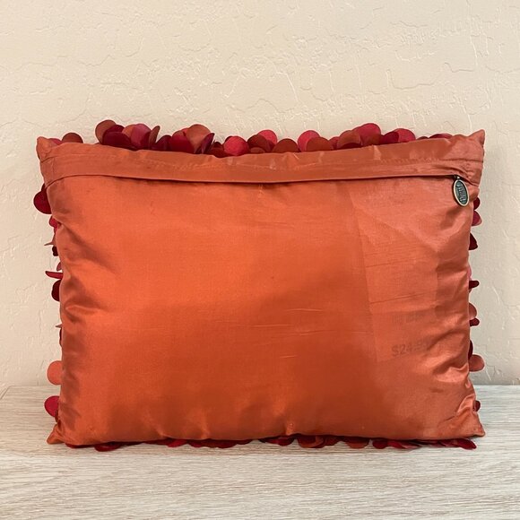 Pier 1 Throw Accent Pillow Rectangle Petals Orange Rust Fall Color - Picture 2 of 4